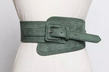 Load image into Gallery viewer, Faux Suede Wide Belt - Green