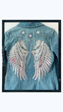 Load image into Gallery viewer, SPARKLE ANGEL - Rose Mae Reworked Denim Shacket (THIS PIECE IS RESERVED)