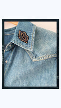 Load image into Gallery viewer, SPARKLE ANGEL - Rose Mae Reworked Denim Shacket (THIS PIECE IS RESERVED)