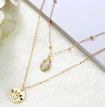 Load image into Gallery viewer, Double Shell/Evil Eye Pendant Necklace