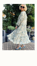 Load image into Gallery viewer, Boho Love Frilled Midi Dress - Pale Green Floral