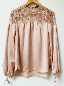 Preloved & Vintage - Peach Blush silky blouse
