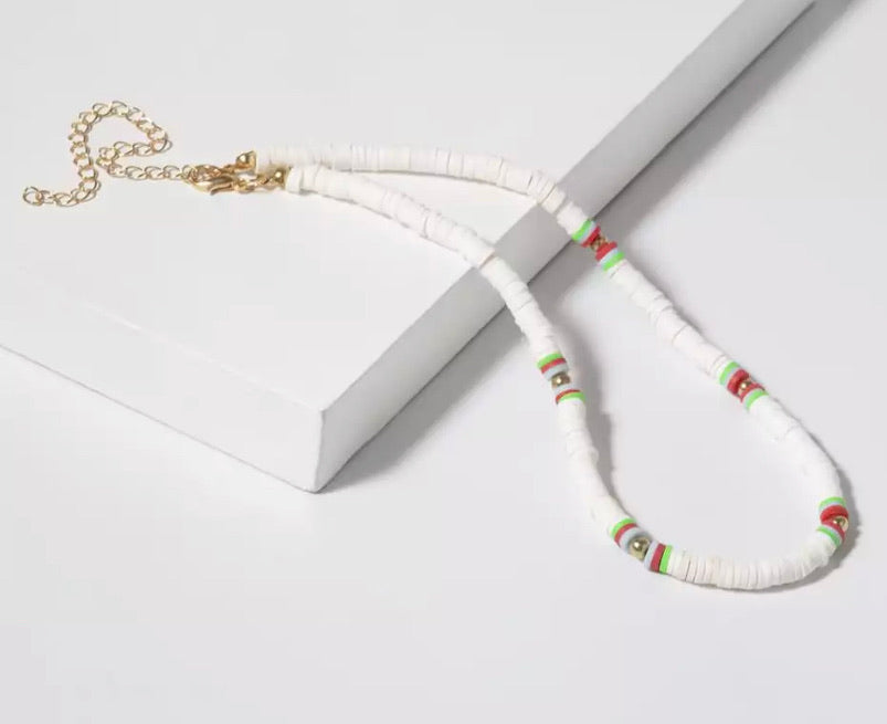 Disc Necklace - White