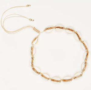 Cowrie Shell Necklace - Gold/white
