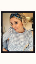 Load image into Gallery viewer, Embroidered Headband - Floral Blue