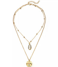 Load image into Gallery viewer, Double Shell/Evil Eye Pendant Necklace