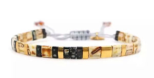 Block Bracelet - Natural/Black/Gold