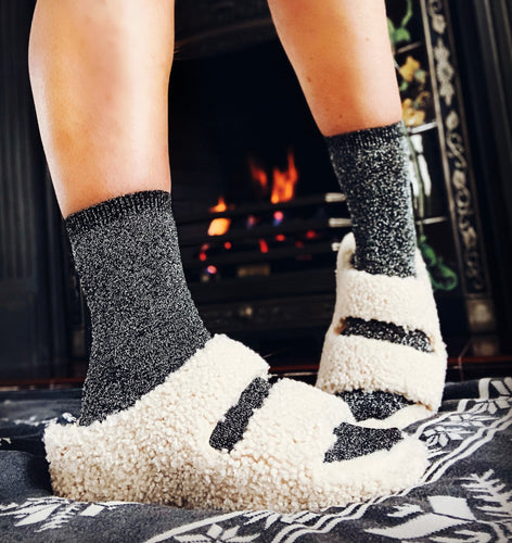 Silver Glitter Socks