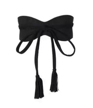 Load image into Gallery viewer, Black Faux Suede Obi Belt