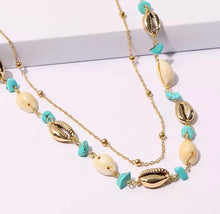Load image into Gallery viewer, Double Layered Necklace - Gold/Shell