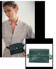 Load image into Gallery viewer, Belt Bag - Green Mock Croc