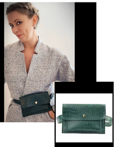 Belt Bag - Green Mock Croc