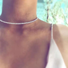 Load image into Gallery viewer, Rhinestone Choker - Silver
