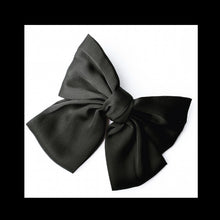 Load image into Gallery viewer, Satin Hair Bow Barrette Clip - Black