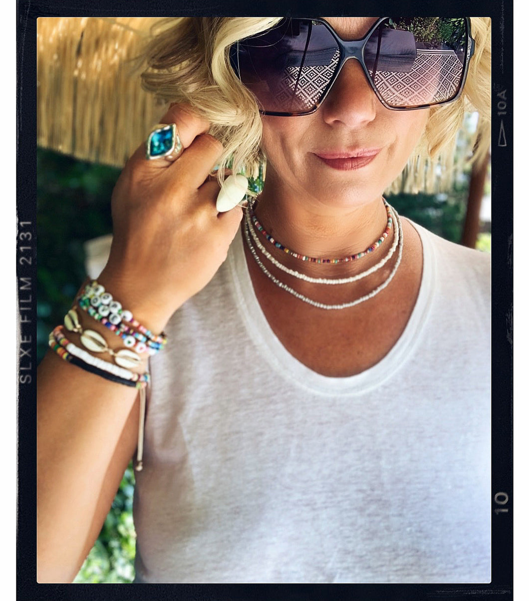 Ibiza Necklace - Available in Multi, Pearl White & silver