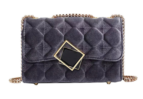 Velvet Grey Diamond Bag