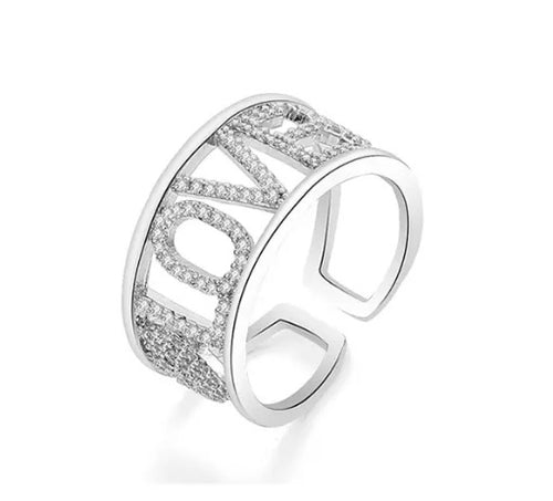 LOVE - Silver & Gold Ring