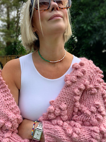 Pearl/Aventurine Stone Necklace