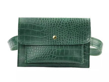 Load image into Gallery viewer, Belt Bag - Green Mock Croc