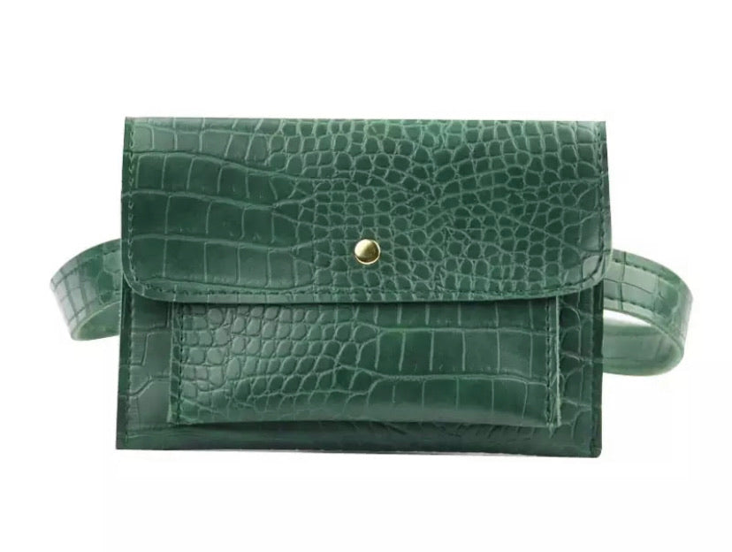 Belt Bag - Green Mock Croc