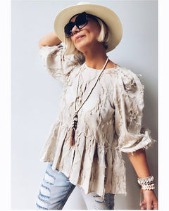 Cowrie Cluster Long Tassel Necklace