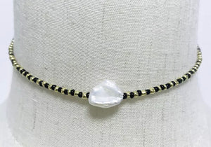 Black/Gold Pearl Necklace