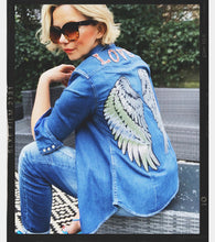 Load image into Gallery viewer, Rose Mae Reworked ANGEL LOVE Denim Shacket