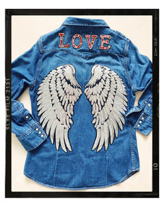 Rose Mae Reworked ANGEL LOVE Denim Shacket