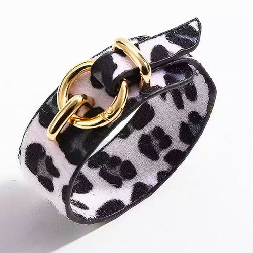 Leopard Print Cuff - White (Was £14 Now £8)