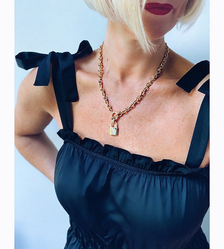 Love Locked Necklace - Gold