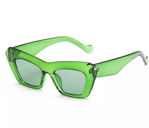 Retro Cat Eye Sunglasses - Green