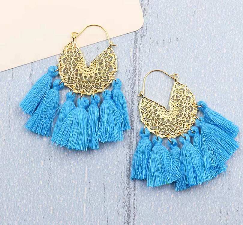 All About The Tassel Earrings - Turquoise
