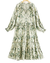 Load image into Gallery viewer, Boho Love Frilled Midi Dress - Pale Green Floral