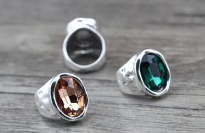 Green Stone/Silver Ring