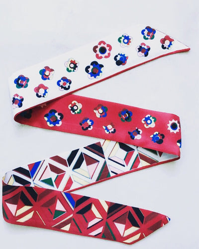 Skinny Scarf - Red/White (Was £5.50 Now £3.50)