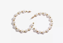 Load image into Gallery viewer, Pearl Hoop Earrings