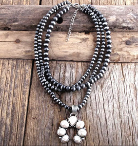 Beaded White Howlite Necklace