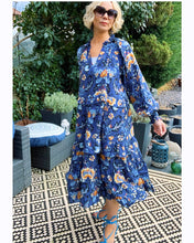 Load image into Gallery viewer, Boho Love Midi Dress - Blue Floral