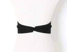 Load image into Gallery viewer, Black Faux Suede Obi Belt