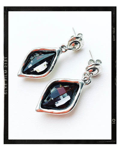 Drop Earrings - Grey Diamond