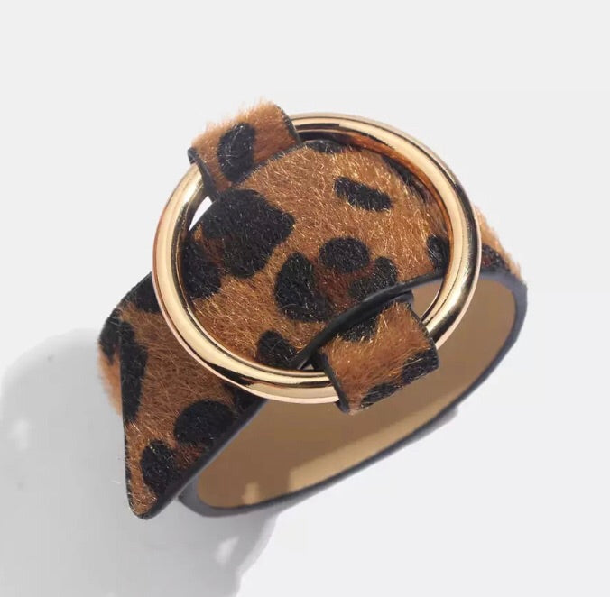 Leopard Print Cuff - Dark (Buckle) (Was £14 Now £8)