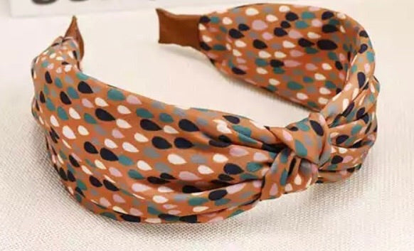 Spot Printed Headband - Burnt Orange