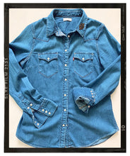 Load image into Gallery viewer, Rose Mae Reworked ANGEL LOVE Denim Shacket
