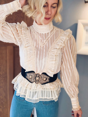 Wide Metal Buckle Belt