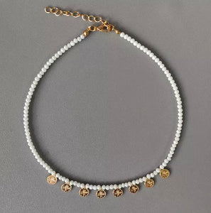 Mini Coin Necklace - Off White