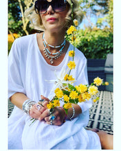 Load image into Gallery viewer, Boho Silver/Leather Necklace - Rose