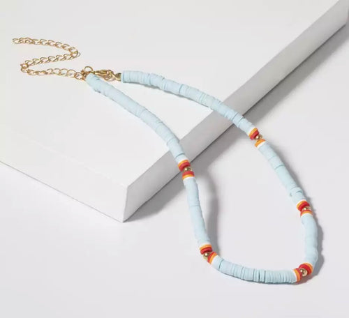Disc Necklace - Pale Blue