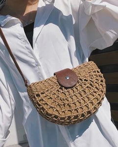 Rattan Half Moon Bag (Was £14.50 Now £9.00)