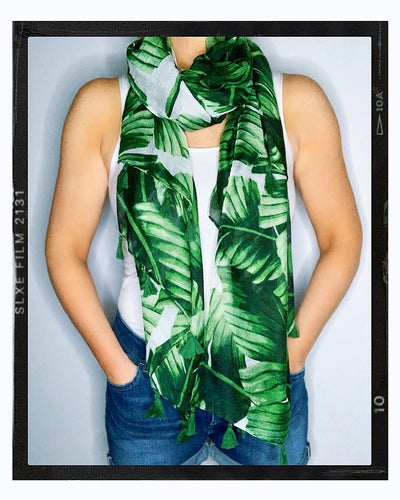 Summer Scarf/Sarong - Tropical Green Print