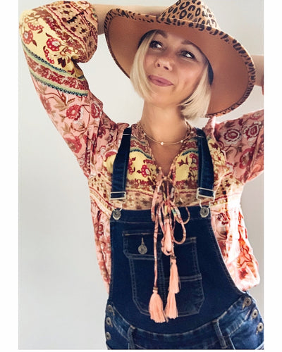 Boho Blouse/Tunic - Peachy Floral